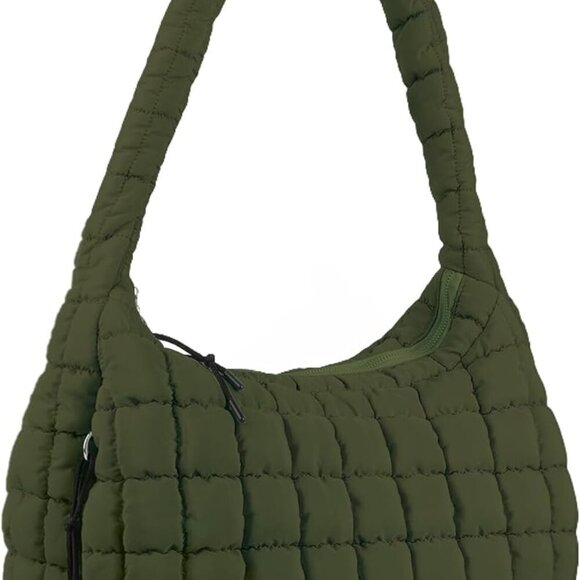 Jewelry - Quilted Puffer Tote Bag Purse Puffy Crossbody Shoulder Bag,Lightweight Nylon Hob